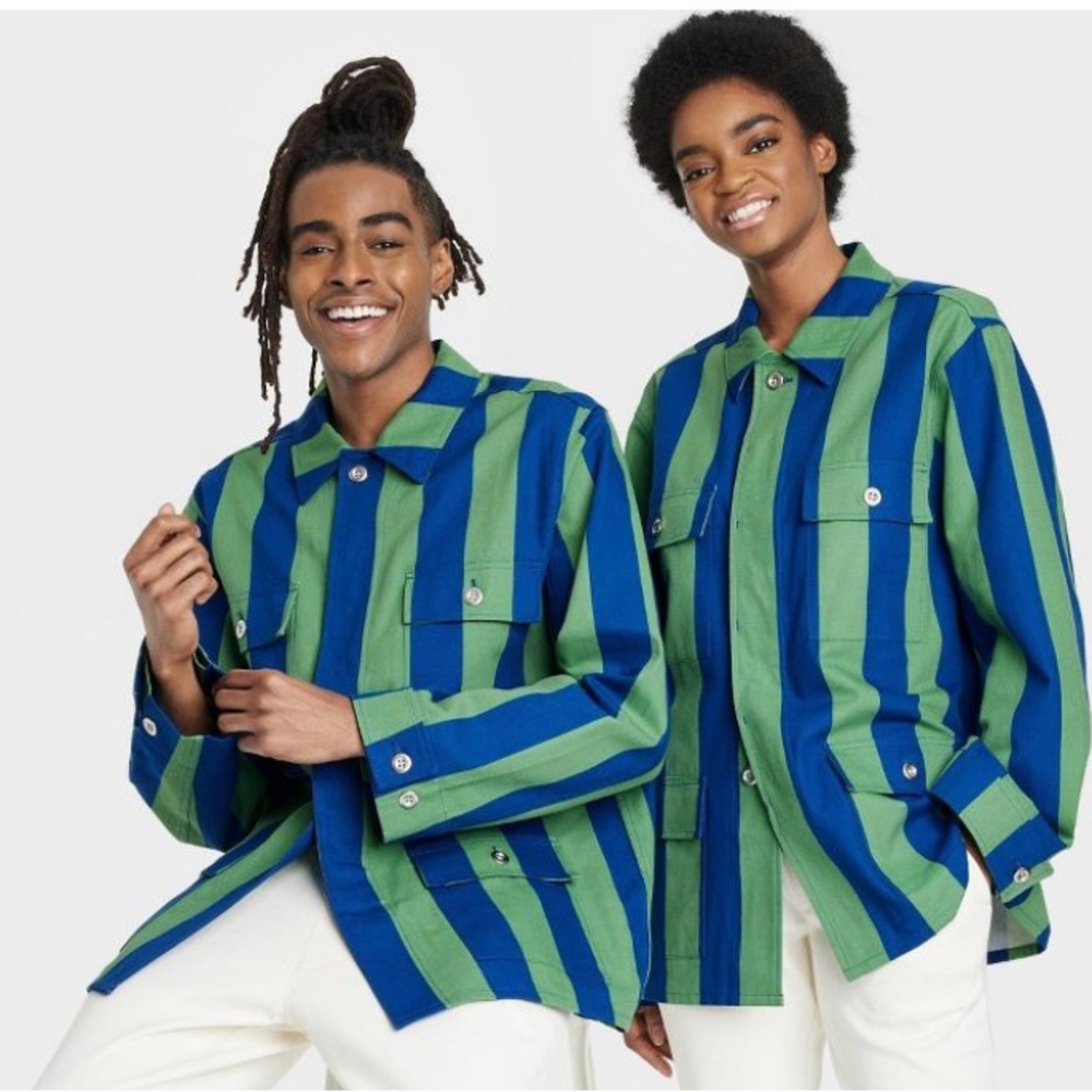 Sammy B x Target Blue Stripped Jacket Sz XL(RUNS LARGE)